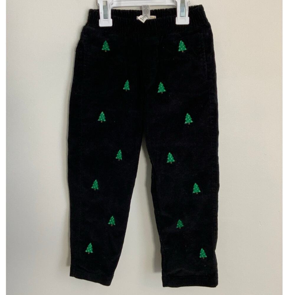The Beaufort Bonnet Company Black Corduroy Christmas Tree pants size 5